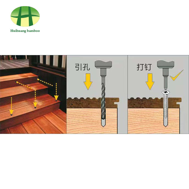 সুস্পষ্ট পেরেক splicing ভারী বাঁশ মেঝে