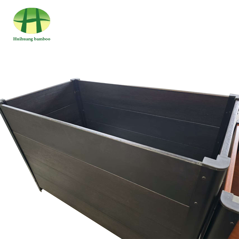 বহিরঙ্গন আবহাওয়া প্রতিরোধের বাঁশ রোপণকারী যৌগিক কাঠ রোপনকারী বাক্স বহিরঙ্গন আবহাওয়া প্রতিরোধের বাঁশ রোপণকারী যৌগিক কাঠ রোপনকারী বাক্স